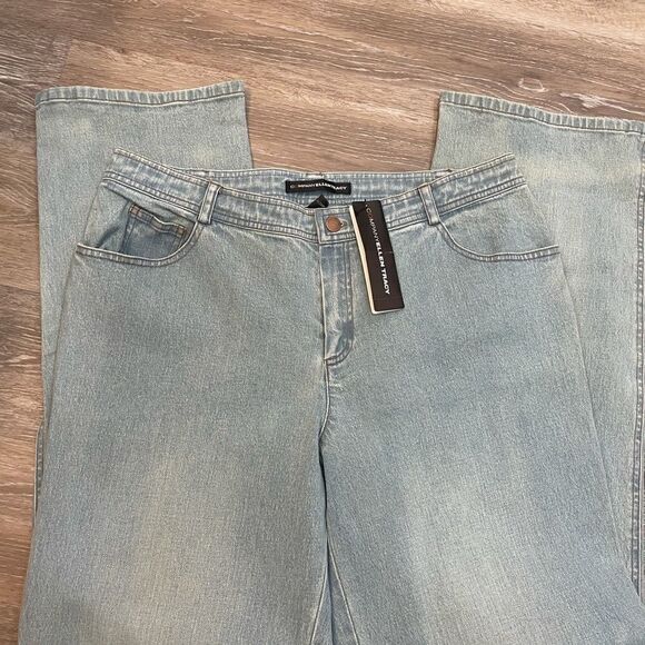 NWT Ellen Tracy Jeans Indigo Style80484203  Size 14 Wide Leg Casual Full - Picture 8 of 13